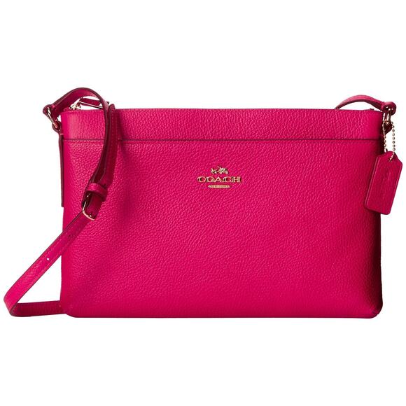 Coach Handbags - Coach Polished Pebble Crossbody Logo Cross Body Pink Ruby